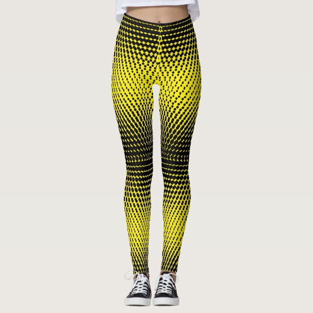 Pixel Muster 09.B.w. BYellow BG Leggings (Vorderseite)