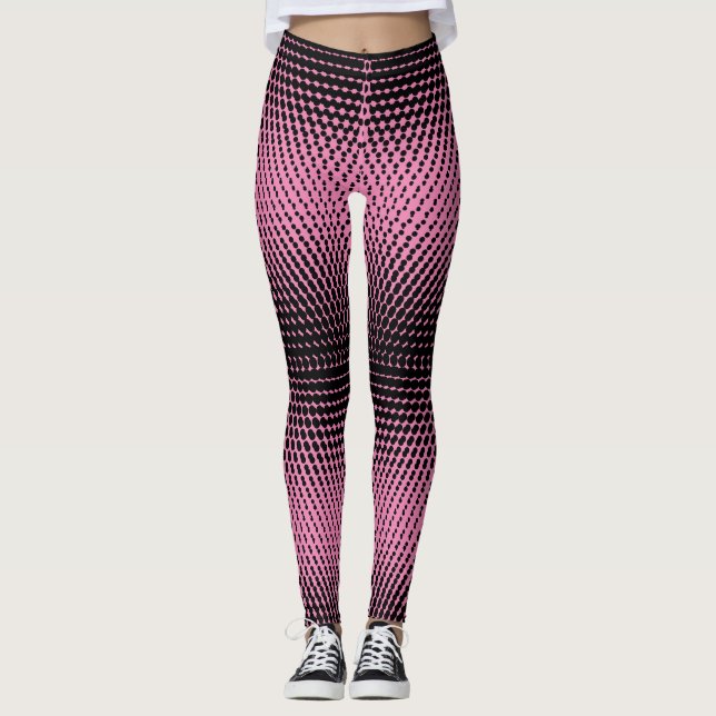 Pixel Muster 09.B.w. Rosa BG Leggings (Vorderseite)