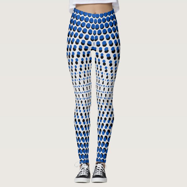 Pixel-Muster 09.BBLK.w OffWhite BG Leggings (Vorderseite)