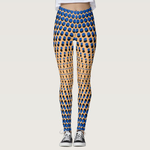 Pixel Muster 09.BBLK.w Orange BG Leggings