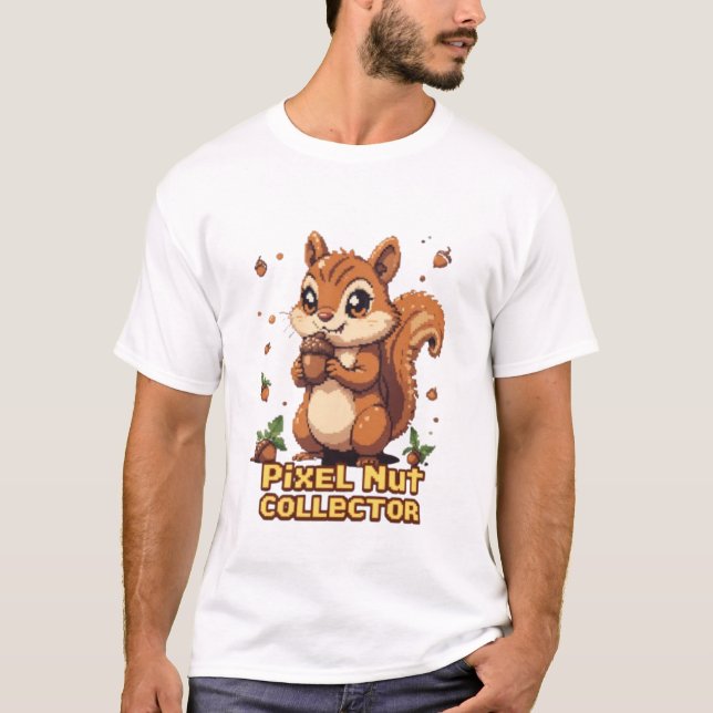 Pixel Nut Collector - Niedlicher 8-Bit-Chipsatz-Ar T-Shirt (Vorderseite)