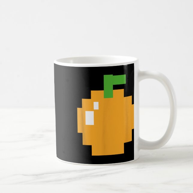 Pixel Orange 80er Retro Arcade Videogame Halloween Kaffeetasse (Rechts)