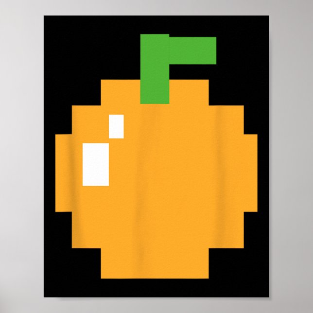 Pixel Orange 80er Retro Arcade Videogame Halloween Poster (Vorne)