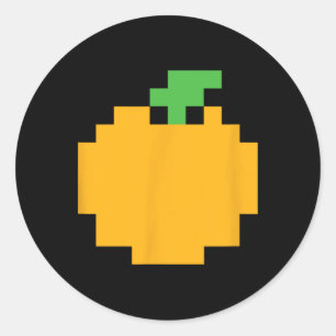 Pixel Orange 80er Videospiel Halloween Easy Group  Runder Aufkleber