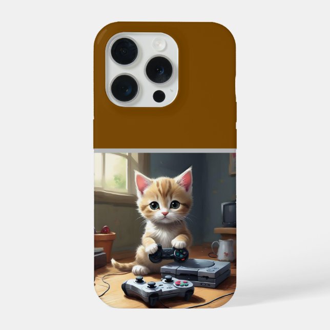 "Pixel Paws: Das Gamer-Kätzchen in Aktion" iPhone Hülle (Rückseite)