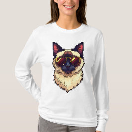 Pixel Paws of the Siamese Cat T-Shirt