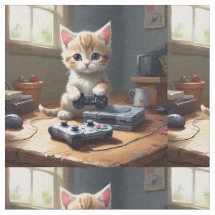 "Pixel Paws: The Gamer Kitten in Action" Stoff