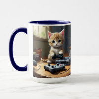 "Pixel Paws: The Gamer Kitten in Action"