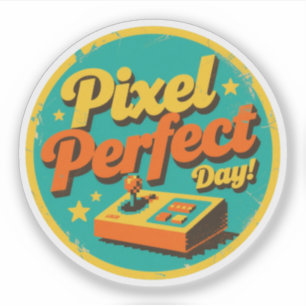 Pixel Perfect Day Funny Retro Gaming Design Aufkleber