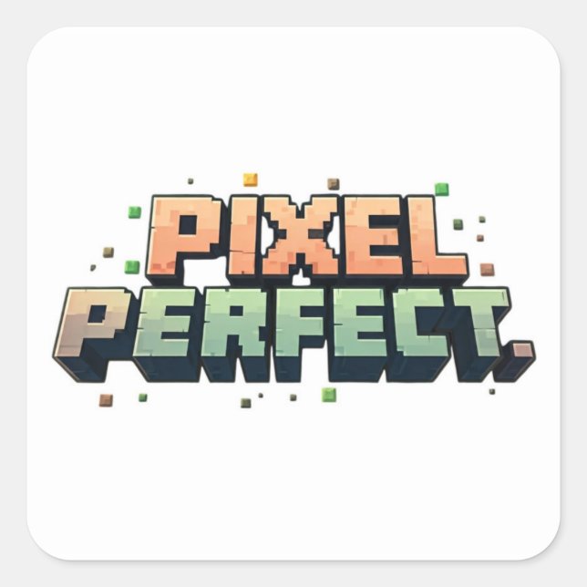 Pixel perfekt quadratischer aufkleber (Vorderseite)