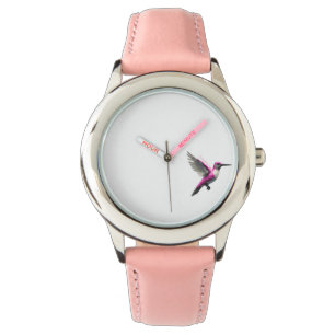 Pixel Pink Hummingbird Armbanduhr
