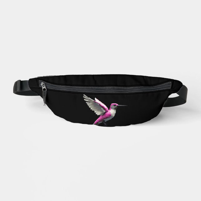 Pixel Pink Hummingbird Bauchtasche (Vorderseite)