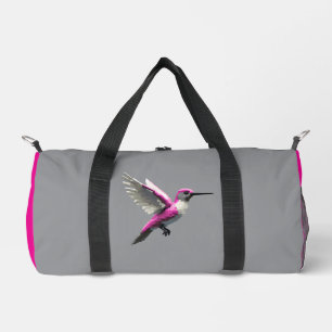 Pixel Pink Hummingbird Duffle Bag