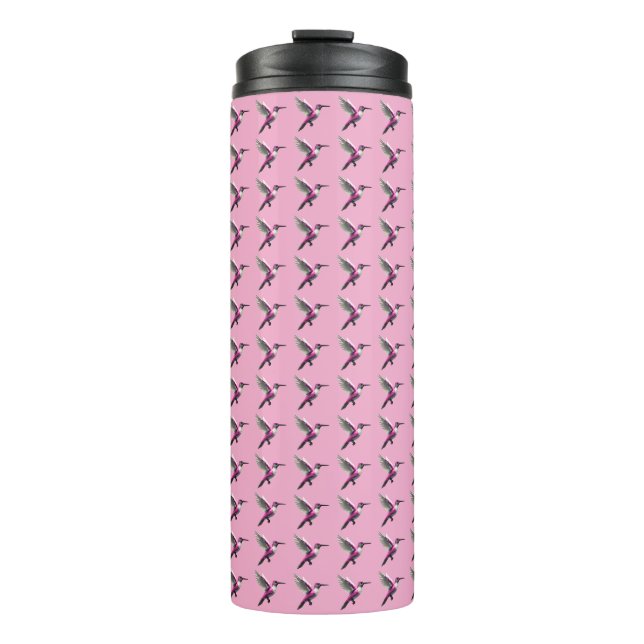 Pixel Pink Hummingbird Thermosbecher (Vorderseite)