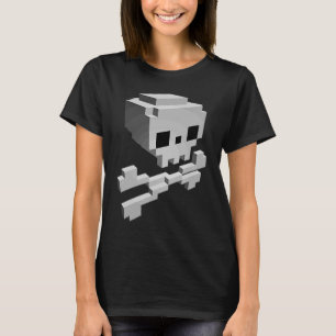 Pixel Pirate Skull & Crossbones Piratenflagge T-Shirt