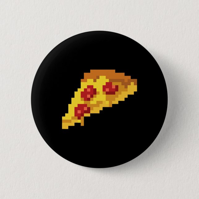 Pixel Pizza 80er Video Game Retro 8-Bit Halloween  Button (Vorderseite)