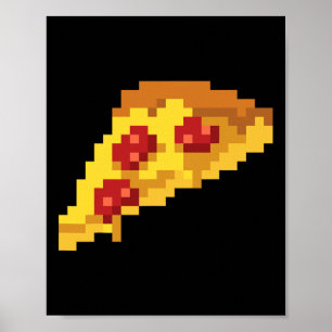 Pixel Pizza 80er Videospiel Retro 8-bit Halloween  Poster
