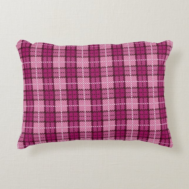 Pixel Plaid_Magenta-Black Dekokissen (Vorderseite)
