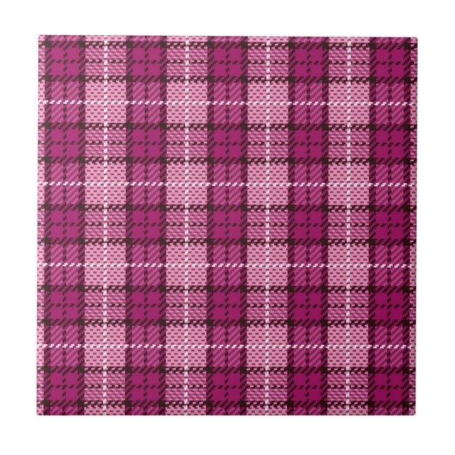 Pixel Plaid_Magenta-Black Fliese (Vorderseite)