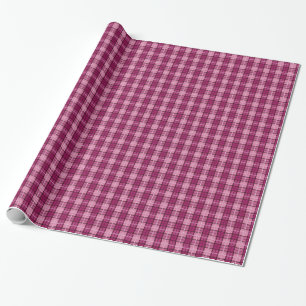 Pixel Plaid_Magenta-Black Geschenkpapier