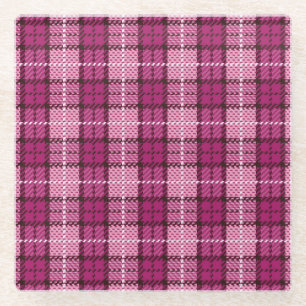 Pixel Plaid_Magenta-Black Glasuntersetzer