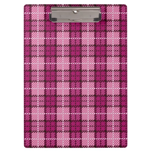 Pixel Plaid_Magenta-Black Klemmbrett (Vorderseite)