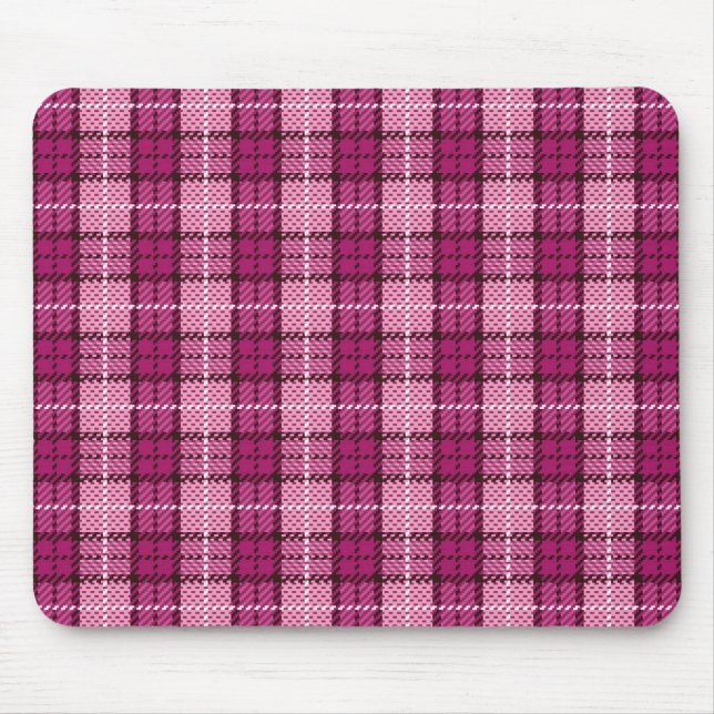 Pixel Plaid_Magenta-Black Mousepad (Vorne)