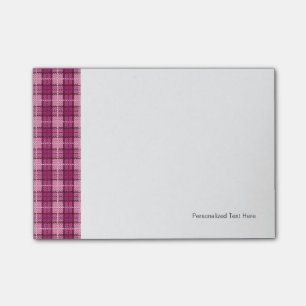 Pixel Plaid_Magenta-Black Post-it Klebezettel
