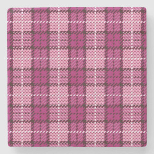 Pixel Plaid_Magenta-Black Steinuntersetzer