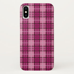 Pixel Plaid_Magenta-Schwarz iPhone X Hülle