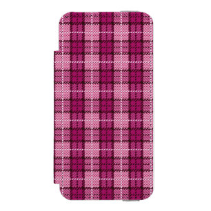 Pixel Plaid_Magenta-Schwarz Incipio Watson™ iPhone 5 Geldbörsen Hülle