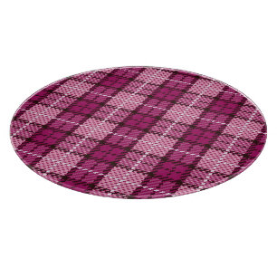 Pixel Plaid_Magenta-Schwarz Schneidebrett