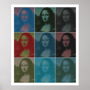Pixel popart: Da Vincis Mona Lisa (La Gioconda) Poster