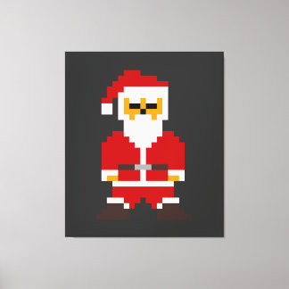 Pixel Pose Weihnachtsmann Leinwanddruck