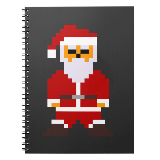 Pixel Pose Weihnachtsmann Notizblock (Vorderseite)