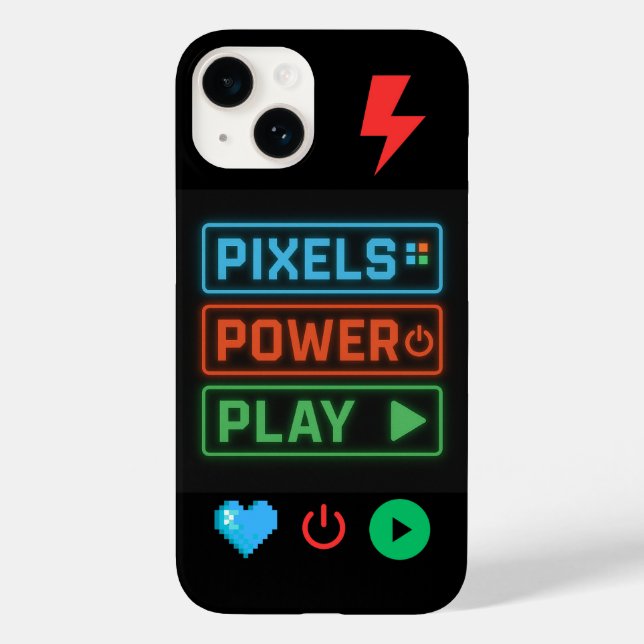 Pixel Power Play iPhone Case - Retro Gamer Phone (Rückseite)