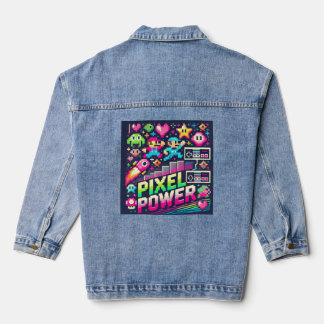 Pixel-Power-Retro-Gaming - 8-Bit-Zeichen Jeansjacke