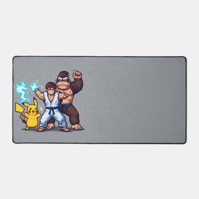Pixel Power Trio Desk Mat - Gaming Legends Schreibtischunterlage (Vorderseite)