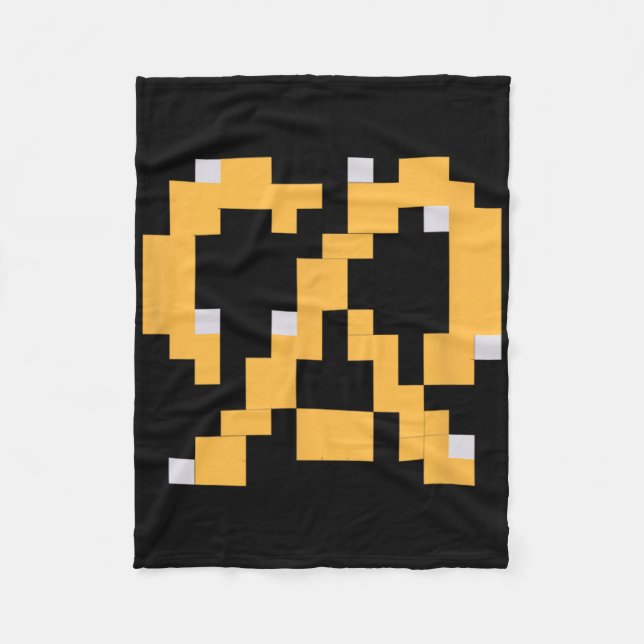 Pixel Pretzel 80er Videospiel Einfache Halloween-G Fleecedecke (Vorderseite)