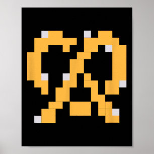 Pixel Pretzel 80er Videospiel Einfache Halloween-G Poster