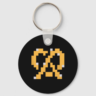 Pixel Pretzel 80er Videospiel Einfache Halloween-G Schlüsselanhänger
