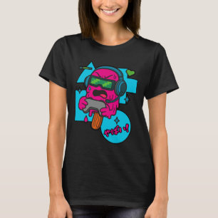 Pixel Rage Gamer Eis am Stiel Lustig Schmelzende E T-Shirt