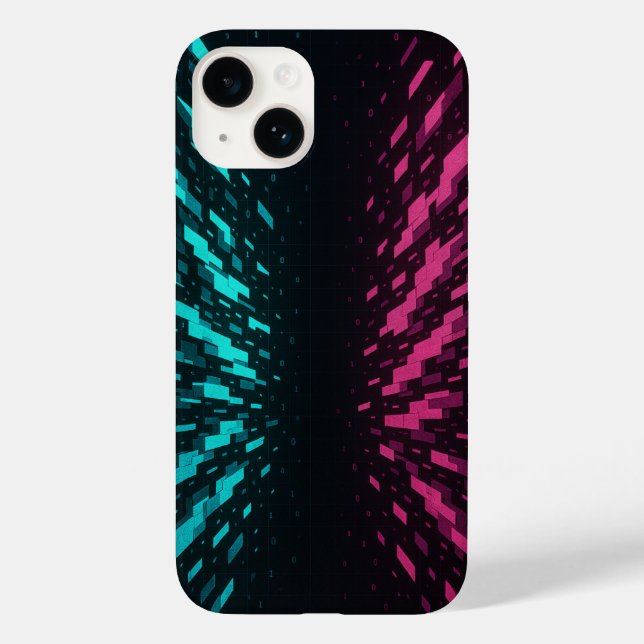 Pixel Reality iPhone Case - Neon Cyber Art (Rückseite)