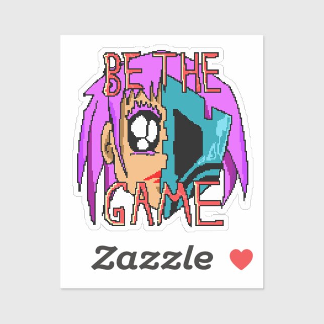 Pixel-Rebellin Zoe - 8-Bit-Charakterkunst Aufkleber (Blatt)