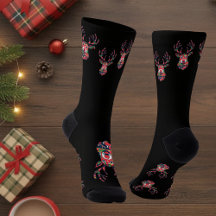 Pixel Rentier-Hässlicher-Schwester-Weihnachts-Sock