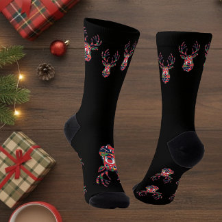 Pixel Rentier-Hässlicher-Schwester-Weihnachts-Sock Socken