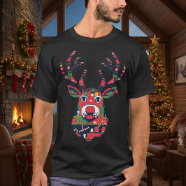 Pixel-Rentier-hässliches-Weihnachts-Shirt T-Shirt