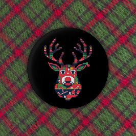 Pixel-Rentier-Retro-Hässlich-Weihnachtspullover-Kn Button