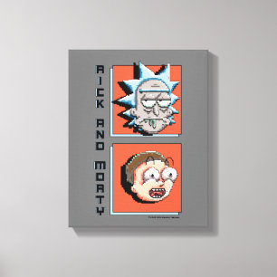 Pixel, Rick und Morty Panel Grafik Leinwanddruck