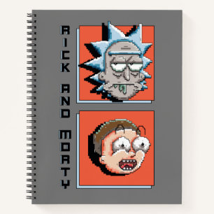 Pixel-Rick und Morty-Panel-Grafik Notizbuch
